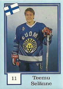 1992 Semic Jaakiekko (Finnish) Stickers #11 Teemu Selanne Front