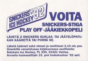1992 Semic Jaakiekko (Finnish) Stickers #157 Mike Modano Back
