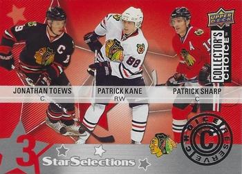 2009-10 Collector's Choice - Reserve #207 Patrick Sharp / Patrick Kane / Jonathan Toews Front