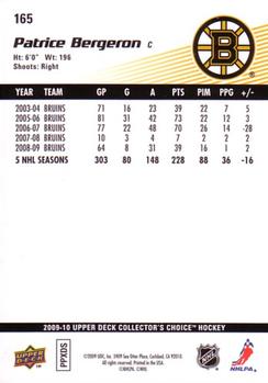 2009-10 Collector's Choice - Prime Reserve #165 Patrice Bergeron Back