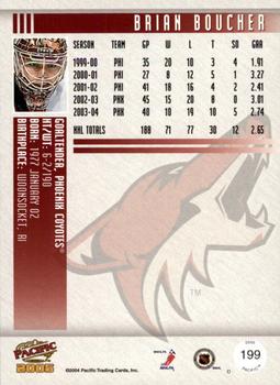 2004-05 Pacific - Red #199 Brian Boucher Back