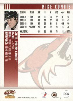2004-05 Pacific - Red #200 Mike Comrie Back