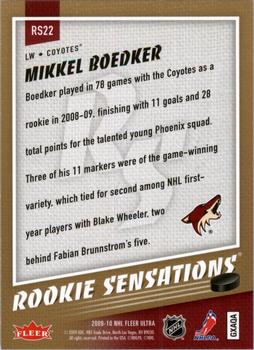 2009-10 Ultra - Rookie Sensations #RS22 Mikkel Boedker Back
