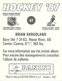 1987-88 Panini Stickers #67 Brian Skrudland Back