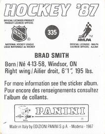 1987-88 Panini Stickers #335 Brad Smith Back