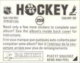 1988-89 Panini Stickers #259 Mats Naslund Back