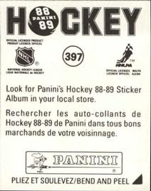 1988-89 Panini Stickers #397 Off-Side Back