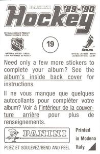 1989-90 Panini Stickers #19 Calgary / Montreal Action Back