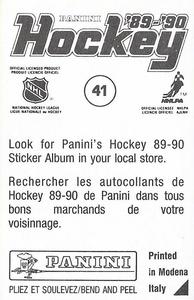 1989-90 Panini Stickers #41 Chicago Blackhawks Logo Back