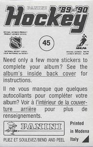 1989-90 Panini Stickers #45 Doug Wilson Back