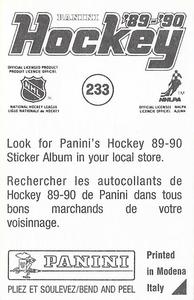 1989-90 Panini Stickers #233 Montreal Canadiens Logo Back