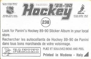 1989-90 Panini Stickers #238 Montreal / Calgary Action Back