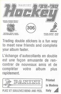 1989-90 Panini Stickers #306 Brian Propp Back