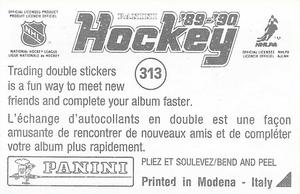 1989-90 Panini Stickers #313 Pittsburgh / Philadelphia Action Back