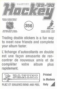 1989-90 Panini Stickers #356 Toronto Maple Leafs Logo Back