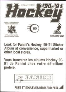 1990-91 Panini Stickers #80 Gary Nylund Back
