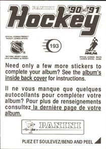 1990-91 Panini Stickers #193 Adam Creighton Back