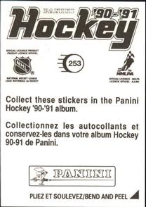 1990-91 Panini Stickers #253 Mike Modano Back