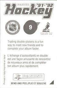 1991-92 Panini Stickers #9 Ed Belfour Back