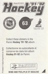 1991-92 Panini Stickers #63 Robert Reichel Back