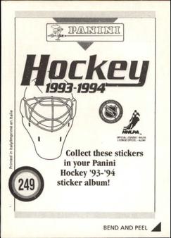 1993-94 Panini Stickers #249 Bob Probert Back