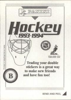 1993-94 Panini Stickers #B Patrick Roy Back