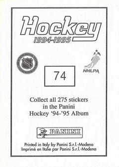 1994-95 Panini Stickers #74 Mario Lemieux Back
