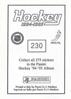 1994-95 Panini Stickers #230 Russ Courtnall Back