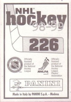 1998-99 Panini Stickers #226 Jere Lehtinen Back