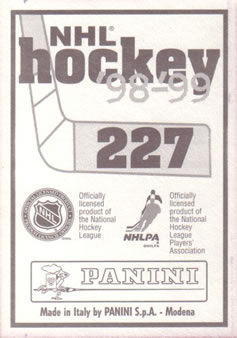 1998-99 Panini Stickers #227 Ron Francis Back