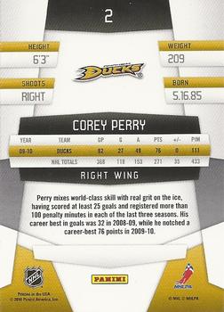 2010-11 Panini Certified #2 Corey Perry  Back