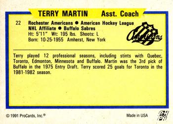 1991-92 ProCards AHL/IHL/CoHL #22 Terry Martin Back