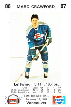 1986-87 Fredericton Express (AHL) Police #NNO Marc Crawford Front