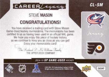 2014-15 SP Game Used - Career Legacy Jerseys #CL-SM Steve Mason Back