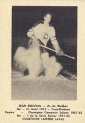 1951-52 Bedard & Donaldson (Laval Dairy) QSHL #1 Jean Beliveau Front