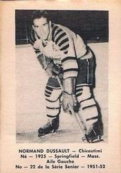 1951-52 Bedard & Donaldson (Laval Dairy) QSHL #22 Normand Dussault Front