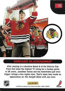 2010-11 Score #16 Jonathan Toews  Back