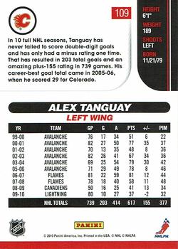 2010-11 Score #109 Alex Tanguay  Back