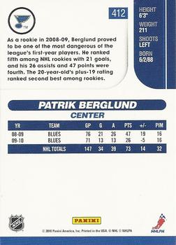 2010-11 Score #412 Patrik Berglund  Back