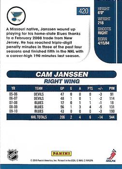 2010-11 Score #420 Cam Janssen  Back