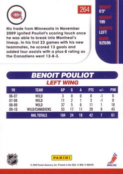 2010-11 Score #264 Benoit Pouliot  Back