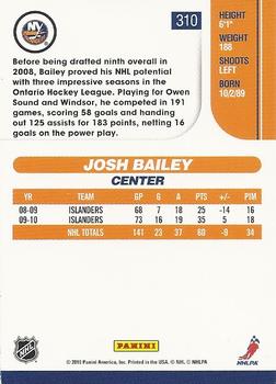 2010-11 Score #310 Josh Bailey  Back