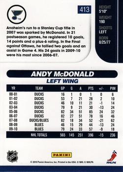 2010-11 Score #413 Andy McDonald  Back