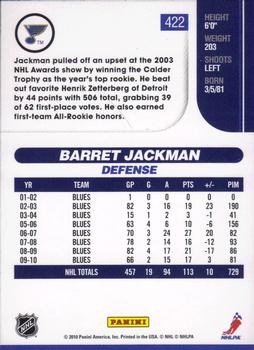 2010-11 Score #422 Barret Jackman  Back