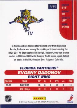 2010-11 Score #596 Evgeny Dadonov  Back