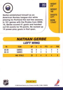 2010-11 Score #89 Nathan Gerbe  Back