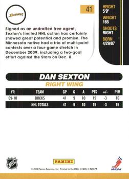 2010-11 Score - Glossy #41 Dan Sexton  Back