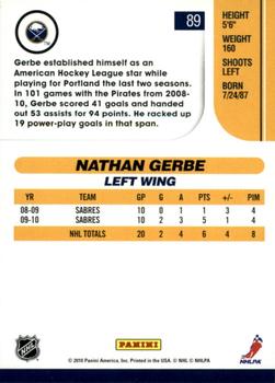 2010-11 Score - Glossy #89 Nathan Gerbe  Back
