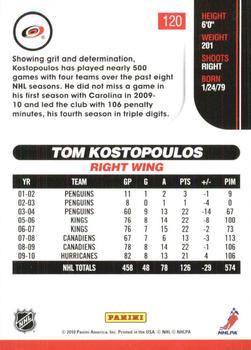 2010-11 Score - Glossy #120 Tom Kostopoulos  Back