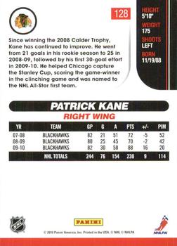 2010-11 Score - Glossy #128 Patrick Kane  Back